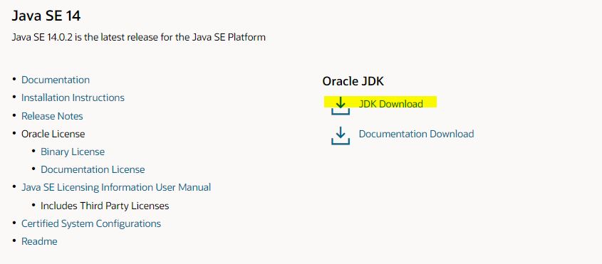 Ссылка для скачивания JDK